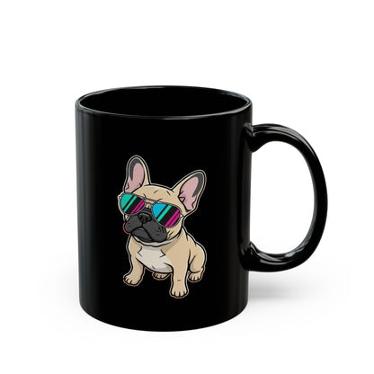 French Bulldog with Sunglasses - Black Mug