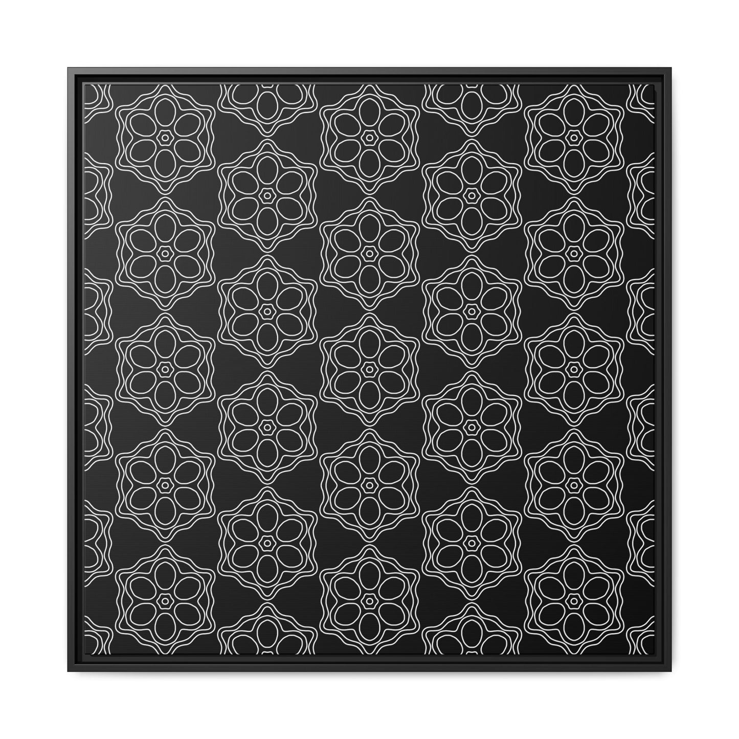 Geometric Sacred Flower - Framed Canvas