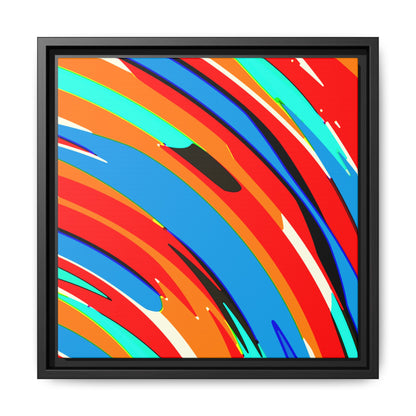 Abstract Rainbow Swirl Arc - Framed Canvas