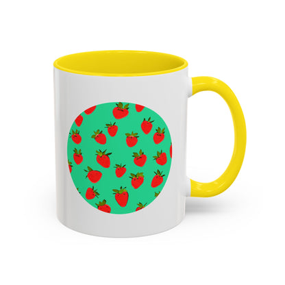 Strawberry Pattern - Color Accent Mug
