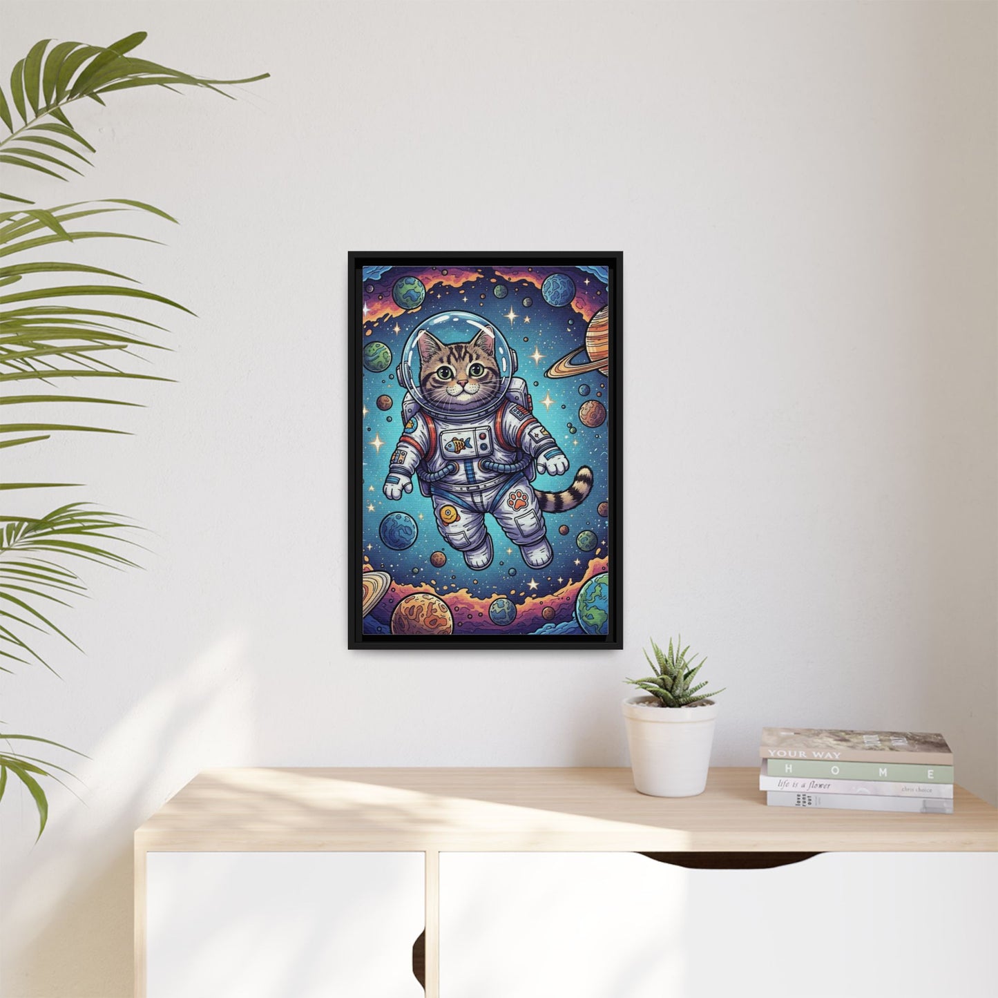 Astronaut Cat - Framed Canvas