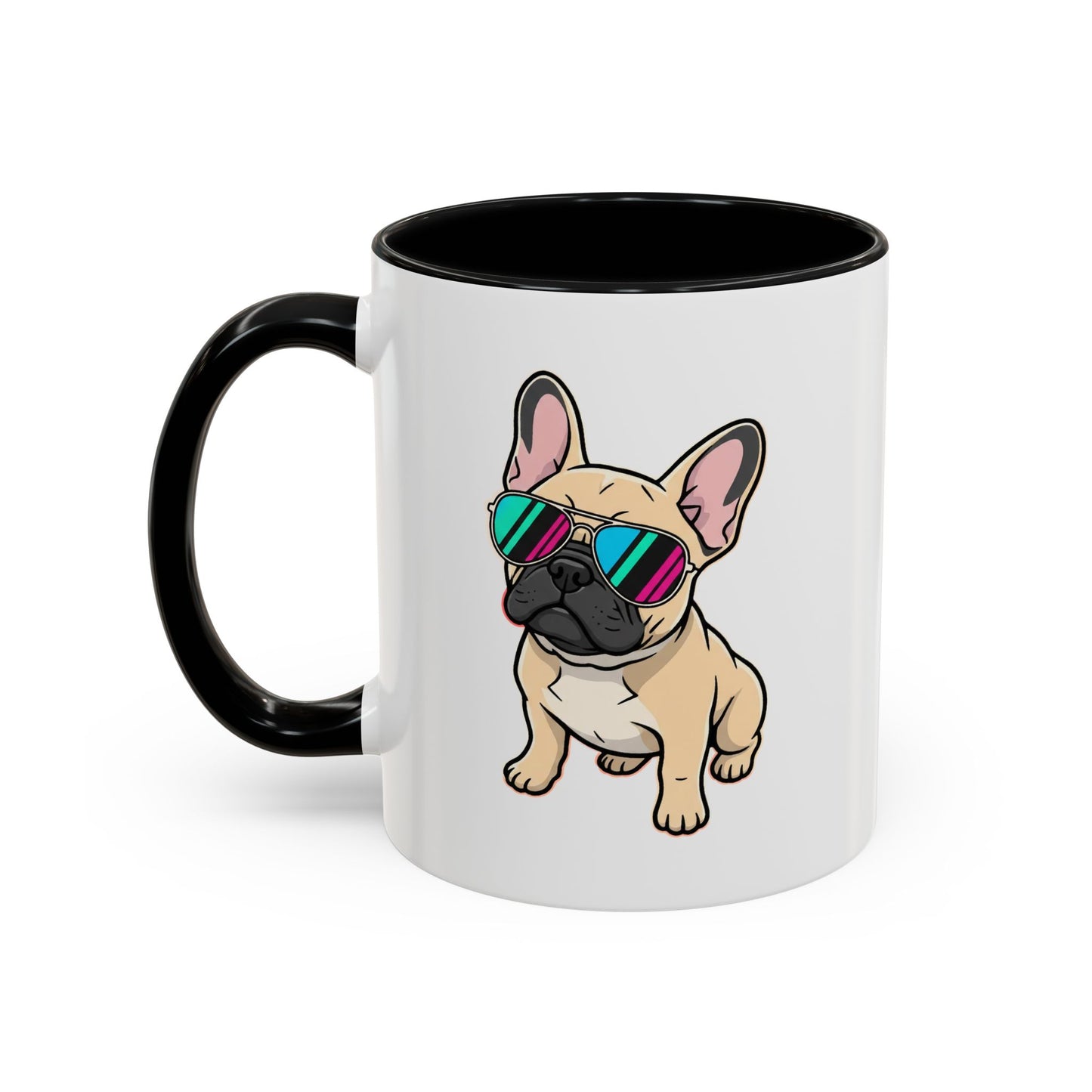 French Bulldog with Sunglasses - Color Accent Mug