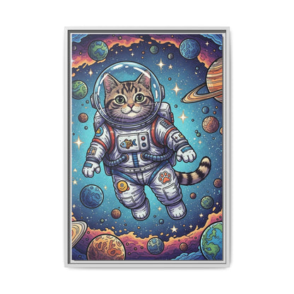 Astronaut Cat - Framed Canvas
