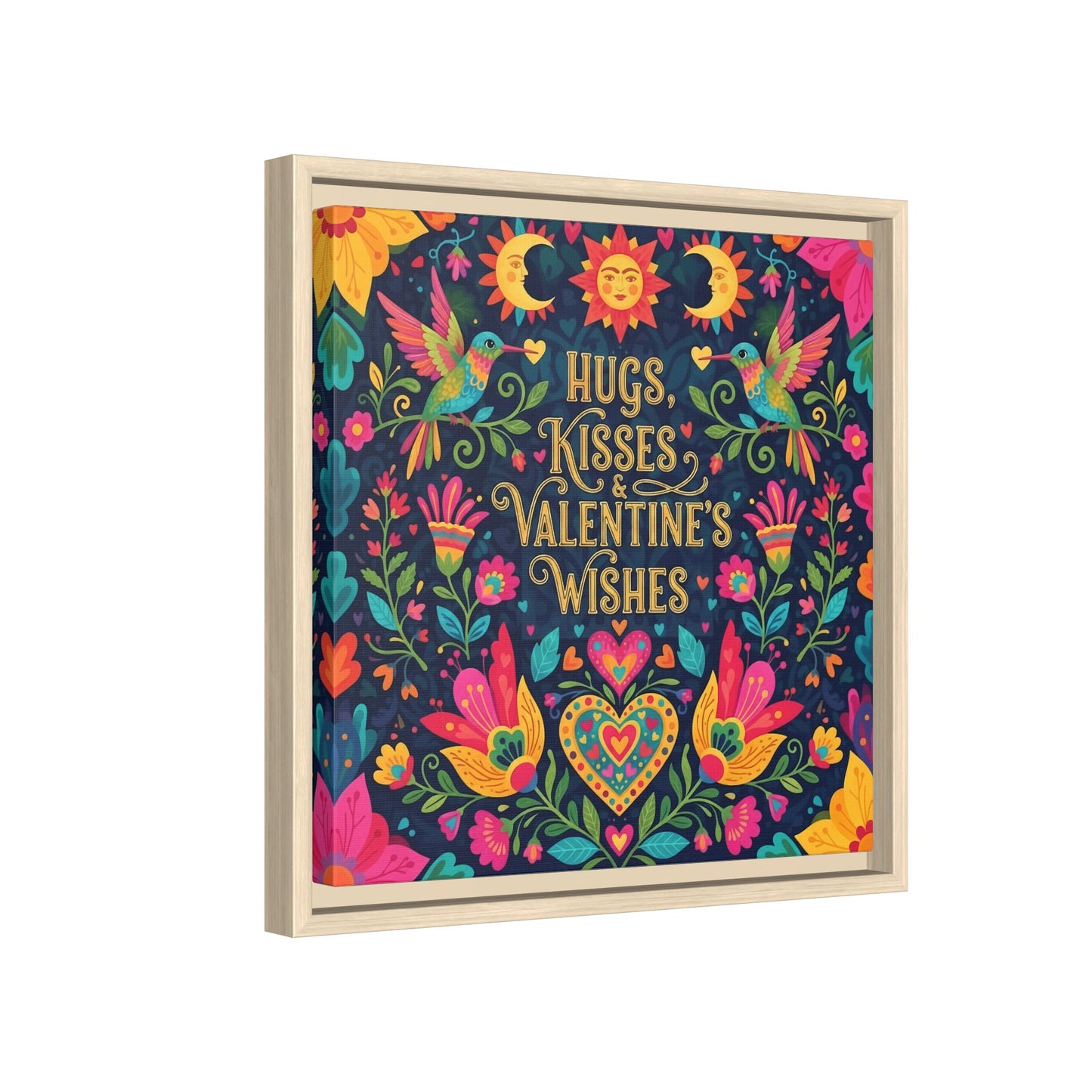 Hugs, Kisses & Valentine’s Wishes - Framed Canvas