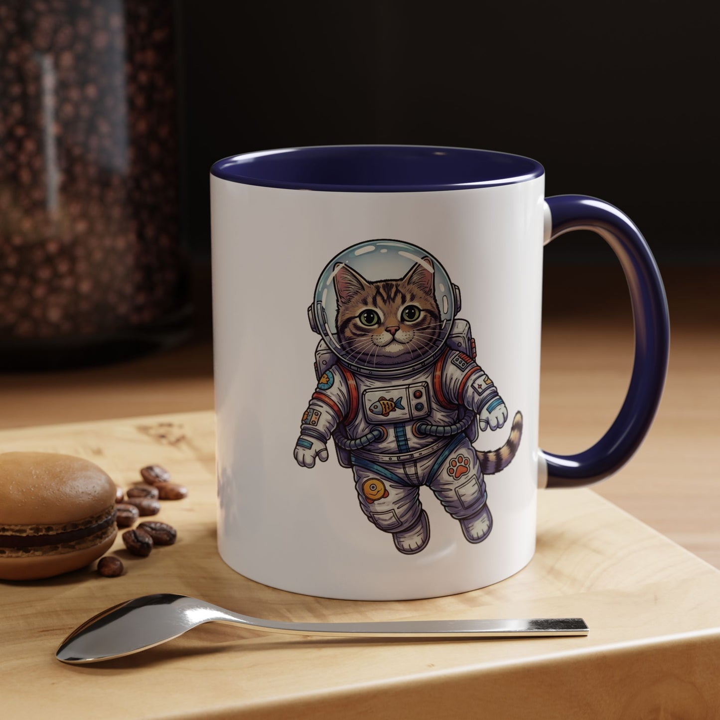 Astronaut Cat - Color Accent Mug
