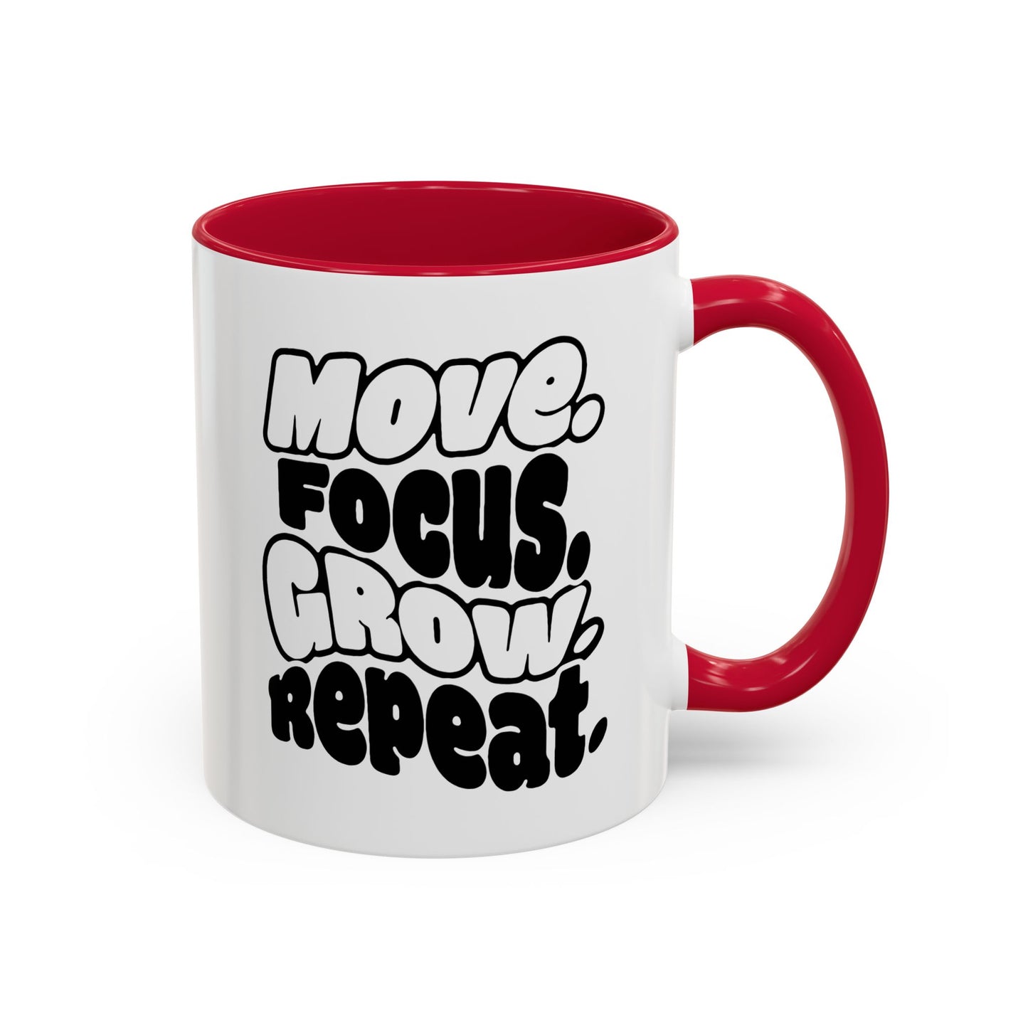 Move. Focus. Grow. Repeat. - Colorful Mug