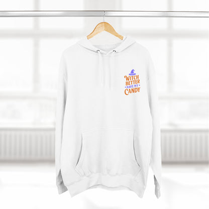 Witch-Themed Fleece Hoodie, Halloween Hoodie, Cozy Sweatshirt, Gift for Witches, Fall Fashion, Spooky Season Apparel