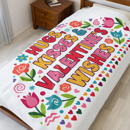 Hugs, Kisses & Valentine’s Wishes - Plush Blanket