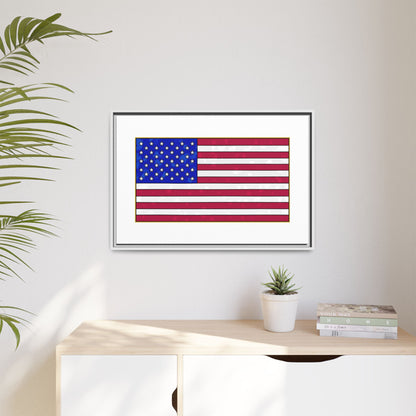 New Glory American Flag (Gold Edge Edition) - Framed Canvas
