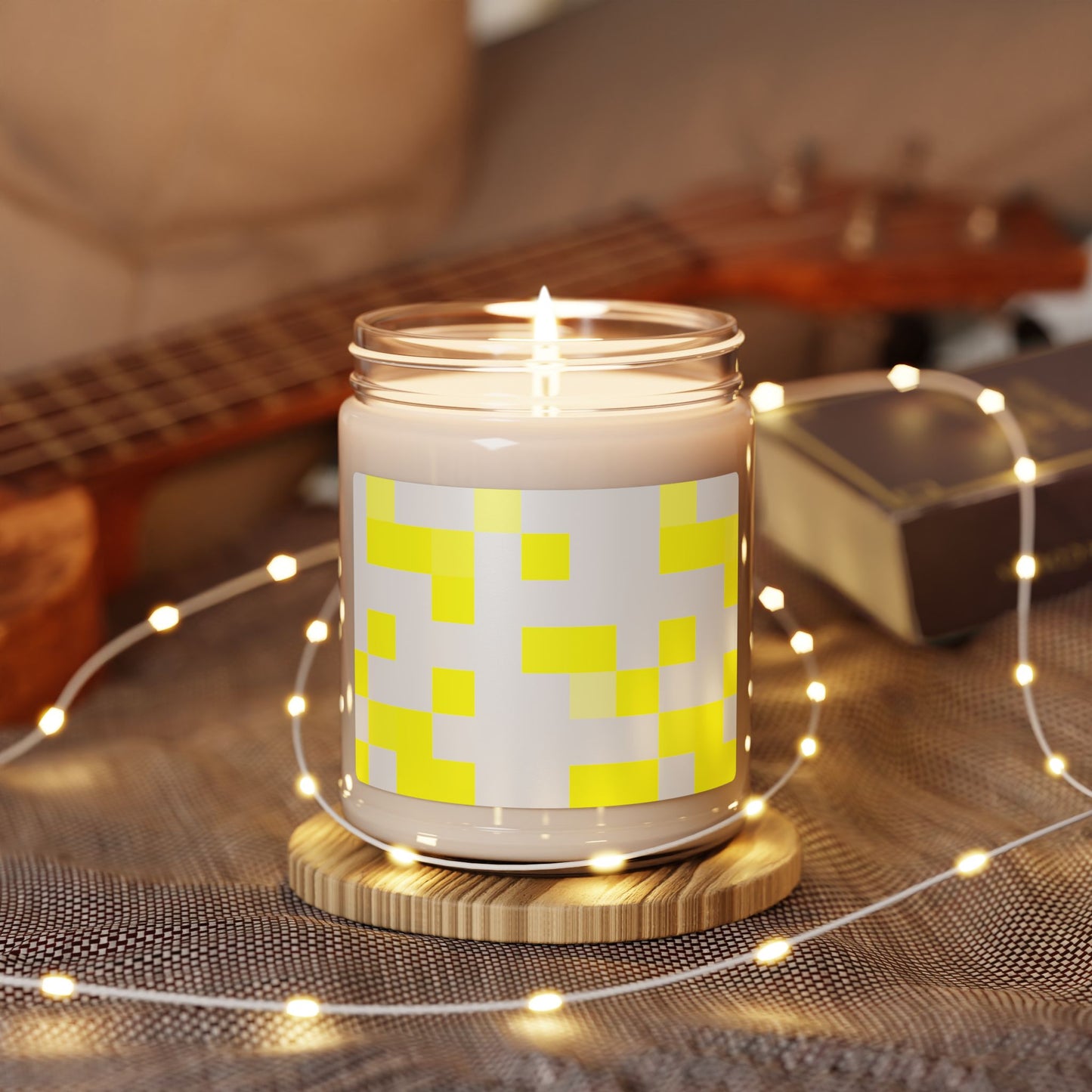 Yellow Pixel Grid - Scented Candle