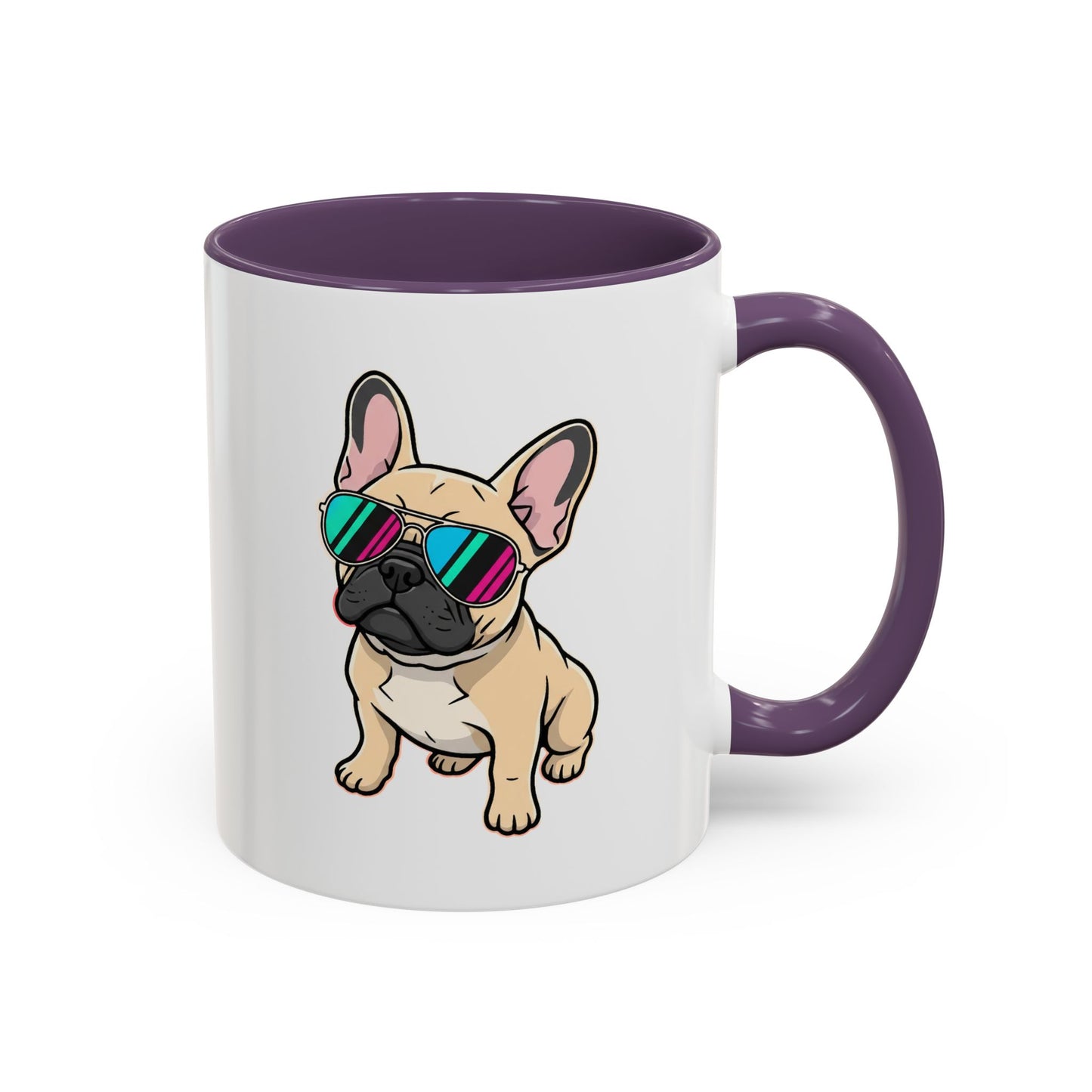 French Bulldog with Sunglasses - Color Accent Mug