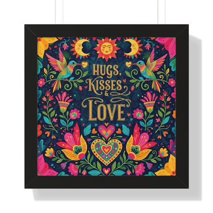 Hugs, Kisses & Love - Framed Poster