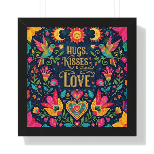 Hugs, Kisses & Love - Framed Poster