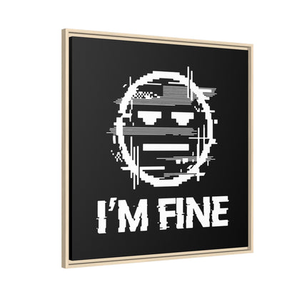 I’m Fine Glitched Smiley - Framed Canvas