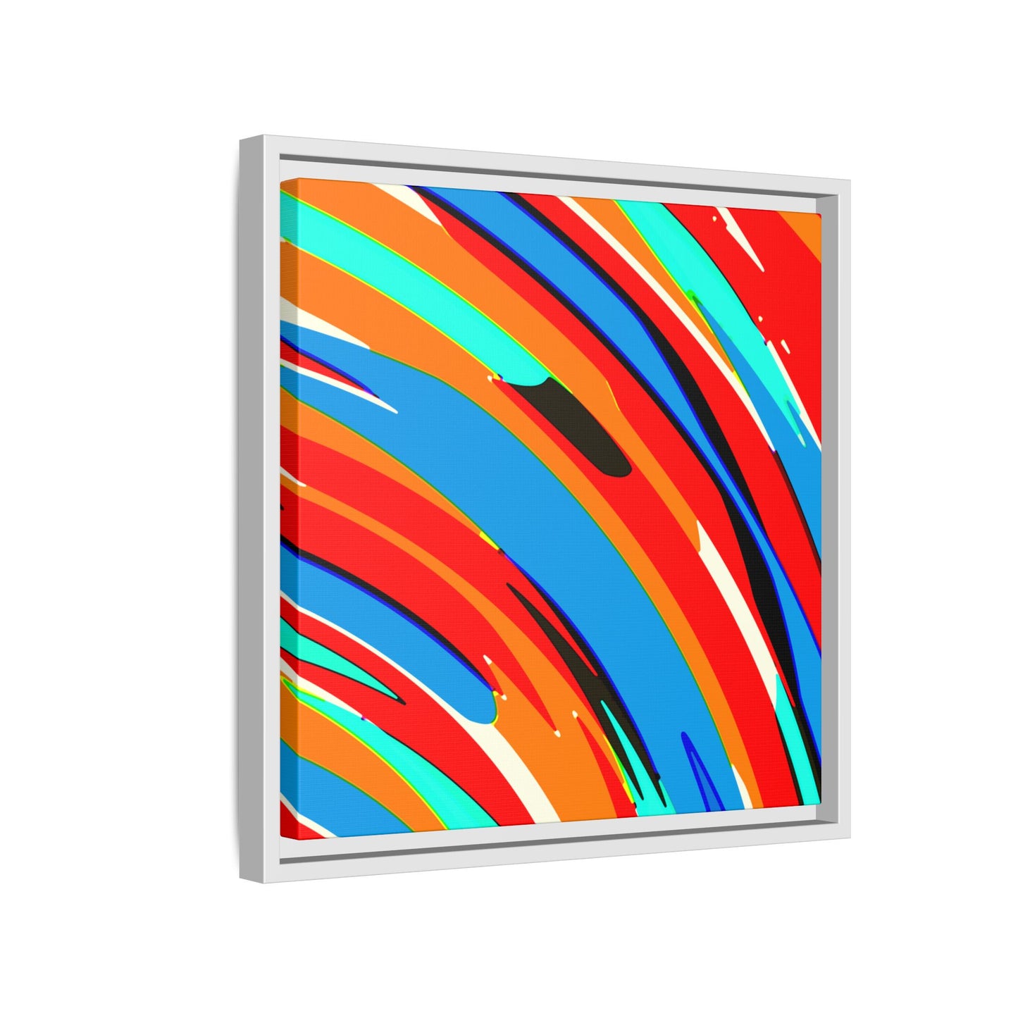 Abstract Rainbow Swirl Arc - Framed Canvas
