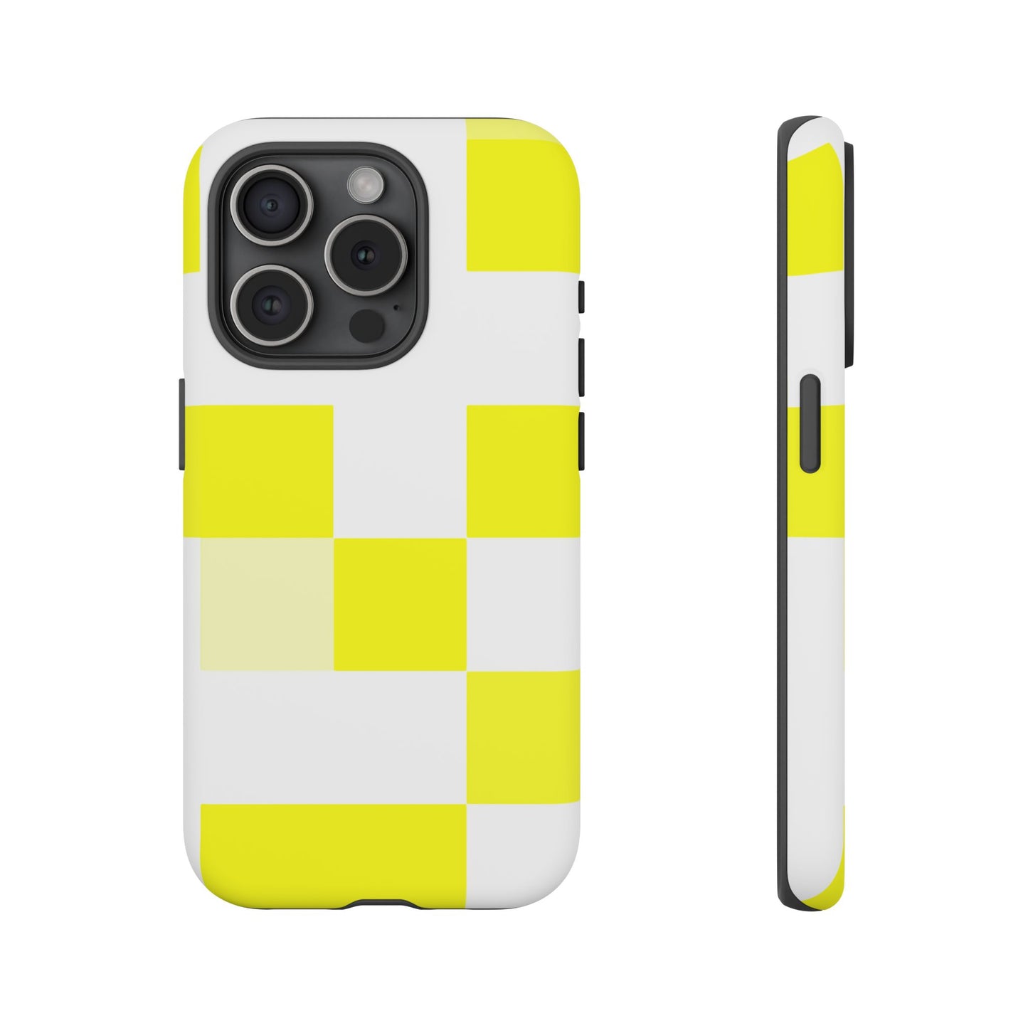 Yellow Pixel Grid - Phone Case