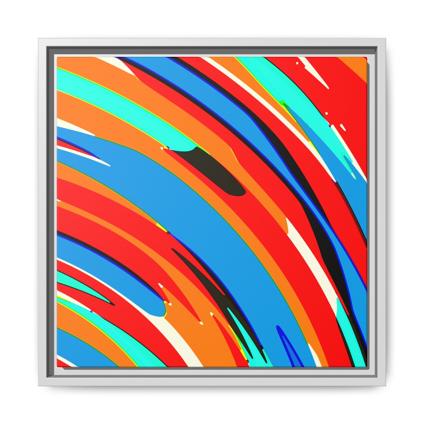 Abstract Rainbow Swirl Arc - Framed Canvas