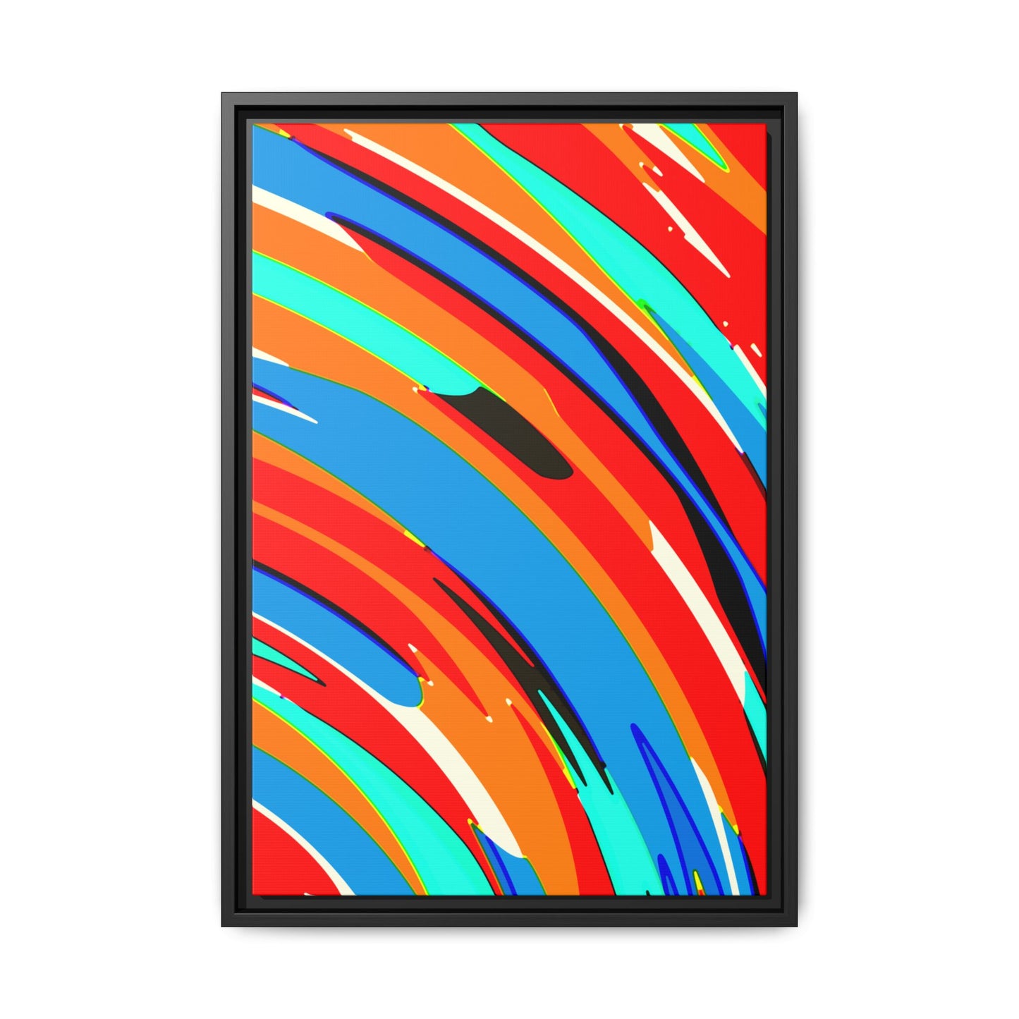 Abstract Rainbow Swirl Arc - Framed Canvas