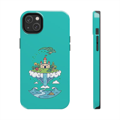 Floating Castle Dragon - Magical Fantasy Island - Phone Case