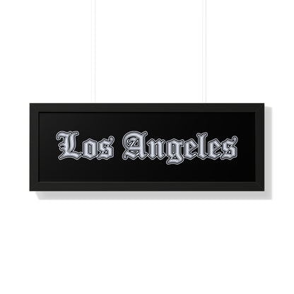Los Angeles Framed Horizontal Poster, Wall Art, Home Decor, Gift for LA Lovers, Modern Wall Art, Interior Decoration - Silver Edition