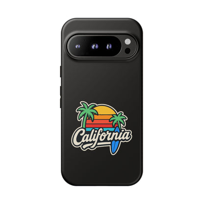 California Sunset Phone Case, Tropical Cell Phone Cover, Beach Lover Gift, Summer Vibes Accessory, Surfing Decor, Personalized Case