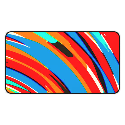 Abstract Rainbow Swirl Arc - Desk Mat