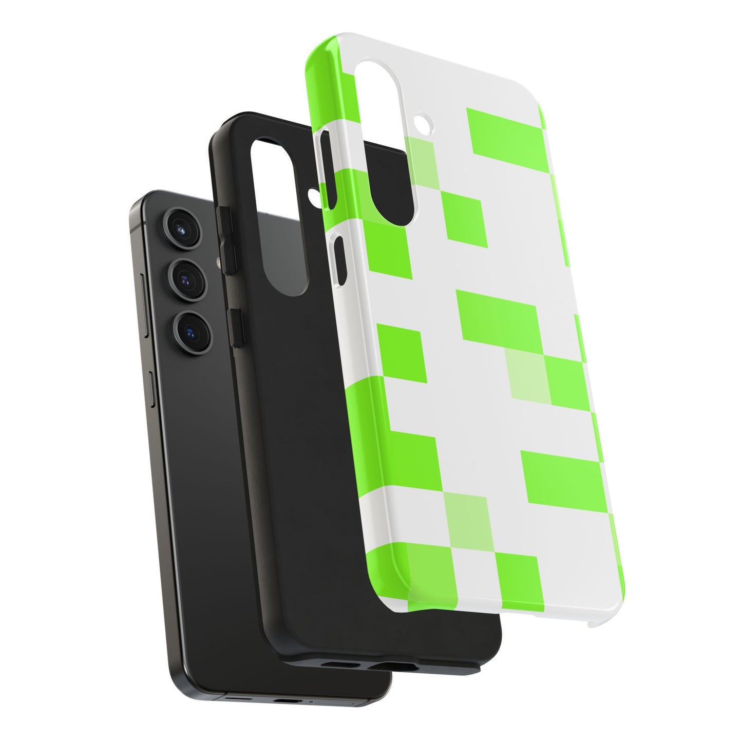 Lime Green Pixel Grid - Phone Case