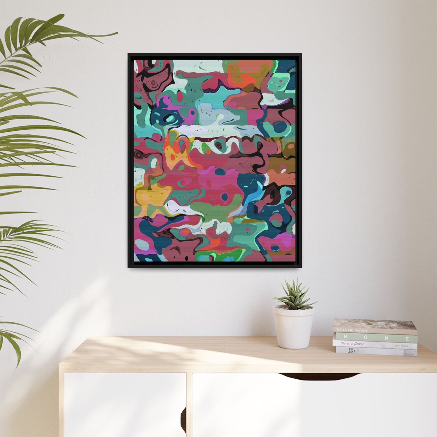 Colorful Abstract Marble - Framed Canvas