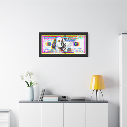 100 Dollars Bill - Neon Color Explosion - Canvas