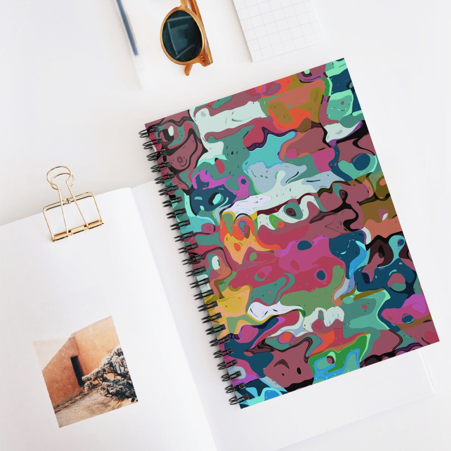 Colorful Abstract Marble - Spiral Notebook