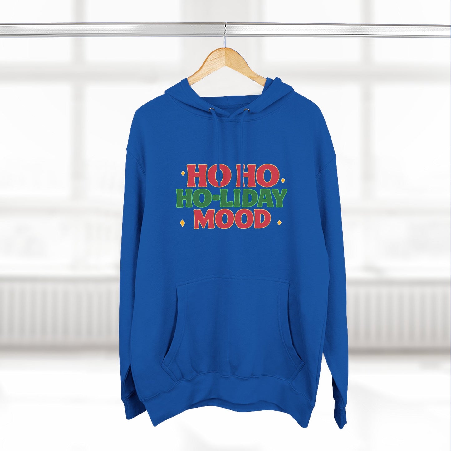 Festive Fleece Hoodie, Ho Ho Ho-liday Mood, Eye-catching Design for Holidays