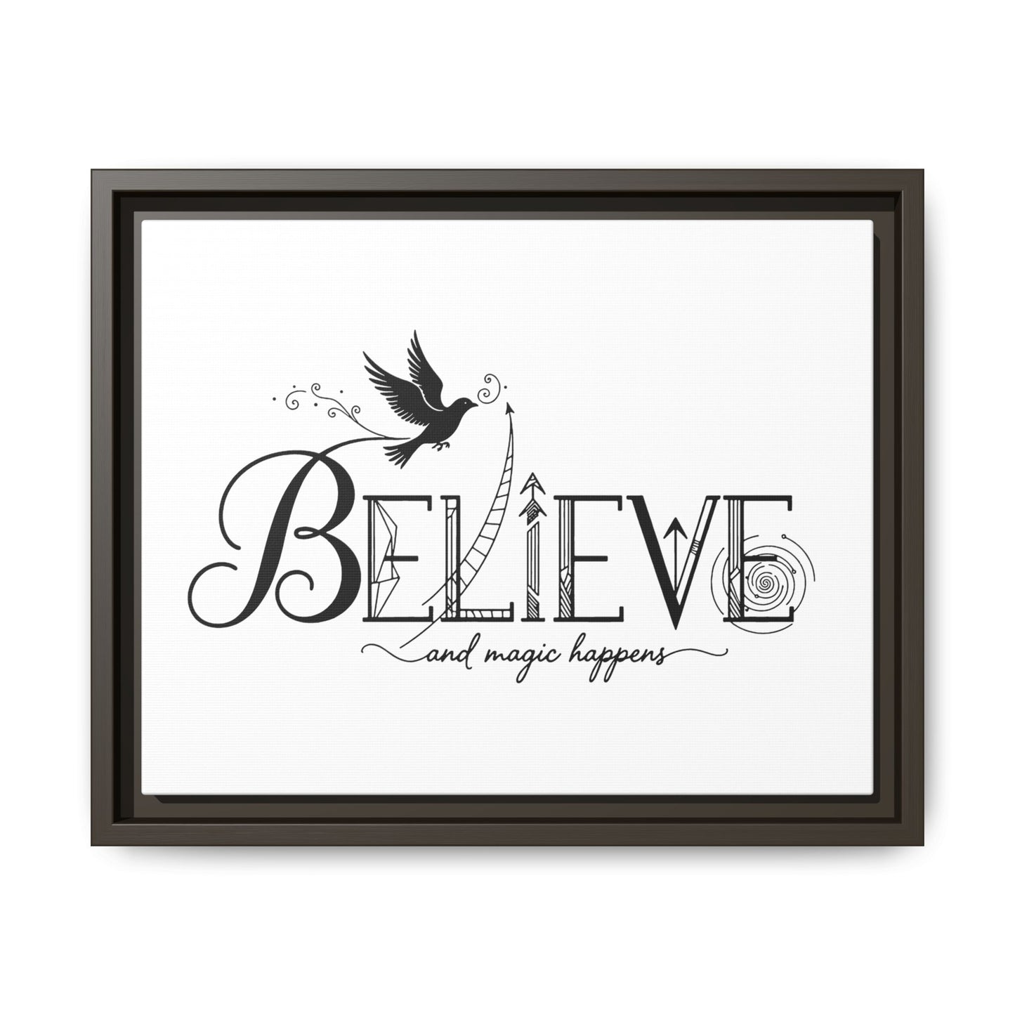 Believe and Magic Happens - Framed Canvas