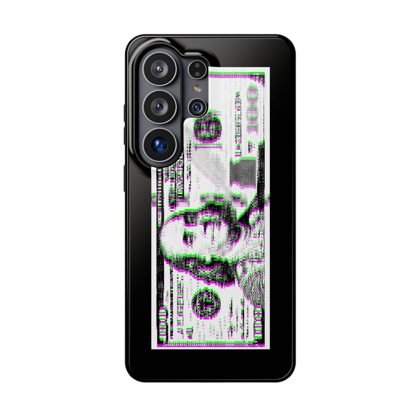 100 Dollars Bill - Green/Magenta Glitch - Magnetic Phone Case