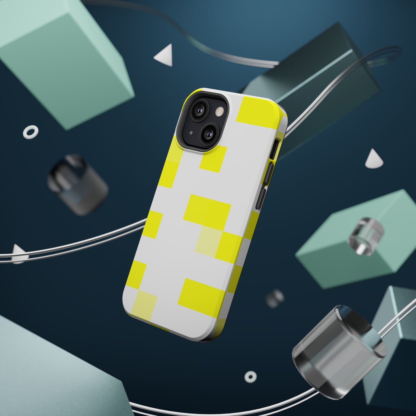 Yellow Pixel Grid -  Magnetic Phone Case
