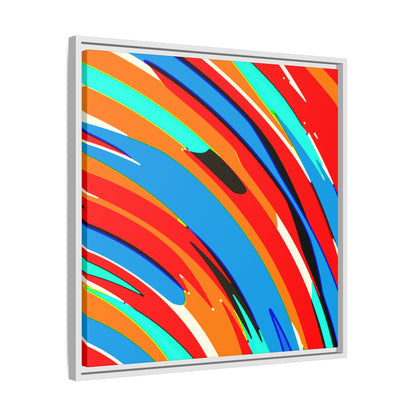 Abstract Rainbow Swirl Arc - Framed Canvas