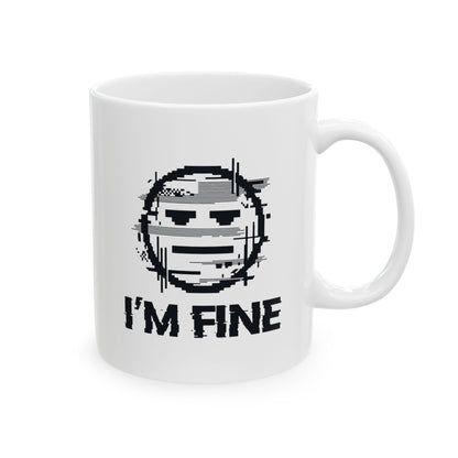 I’m Fine Glitched Smiley - Mug