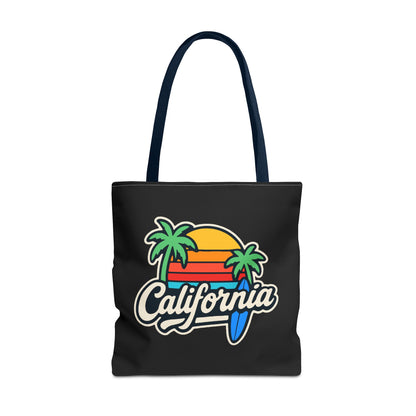 California Retro Tote Bag - Beach Vibes, Summer Accessory, Travel Bag, Gift for Friends, Eco-Friendly Shopping