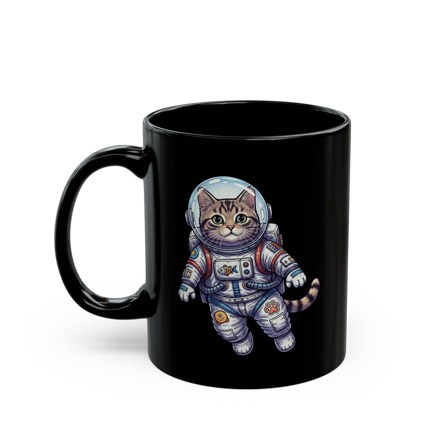 Astronaut Cat - Black Mug