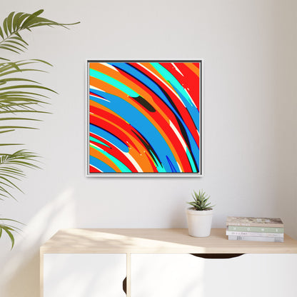 Abstract Rainbow Swirl Arc - Framed Canvas