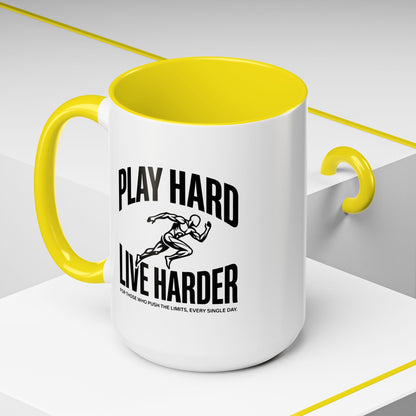 Play Hard / Live Harder - Color Accent Mug
