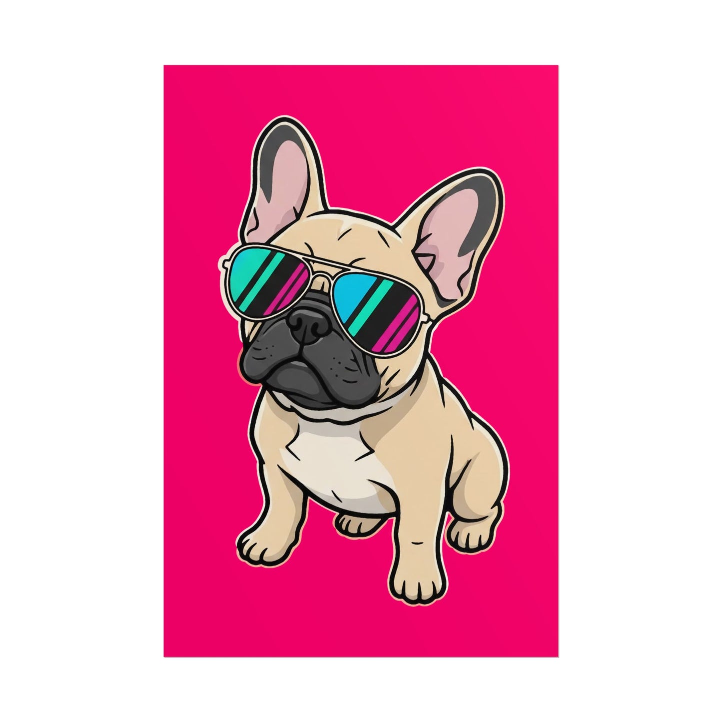 French Bulldog with Sunglasses - Poster