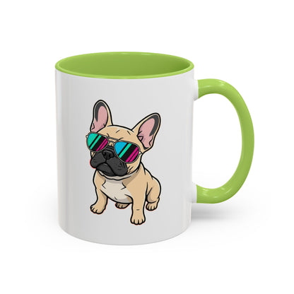 French Bulldog with Sunglasses - Color Accent Mug