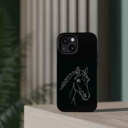 Horse Portrait Sketch - Magnetic Phone Case