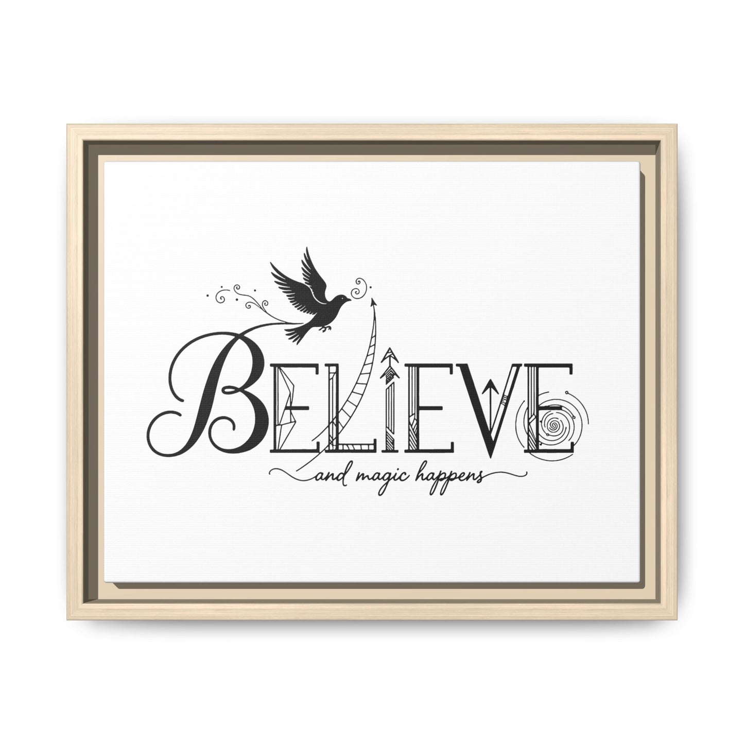 Believe and Magic Happens - Framed Canvas