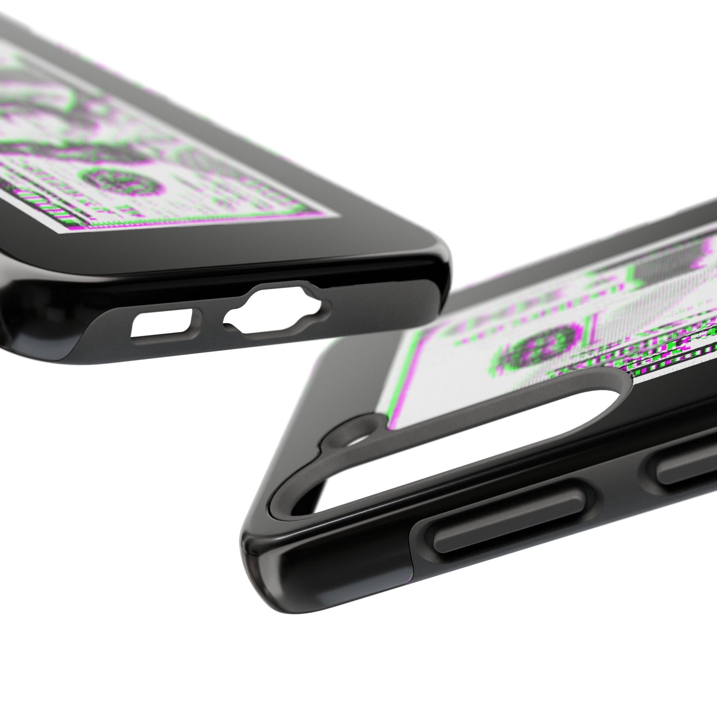 100 Dollars Bill - Green/Magenta Glitch - Phone Case