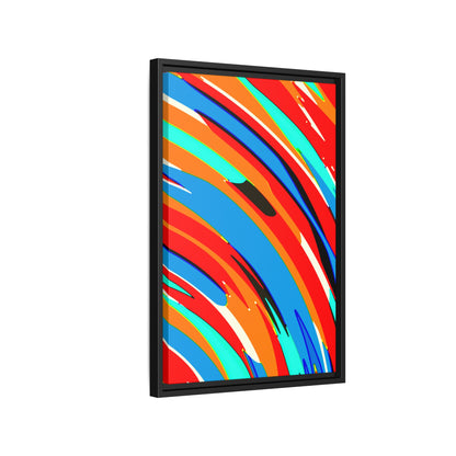 Abstract Rainbow Swirl Arc - Framed Canvas