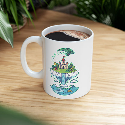 Floating Castle Dragon - Magical Fantasy Island - Mug