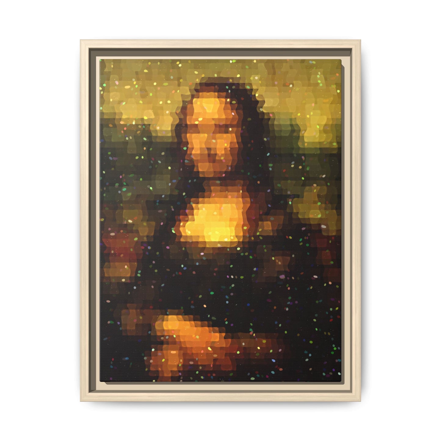 Pixel Muse — Silent Smile - Framed Canvas