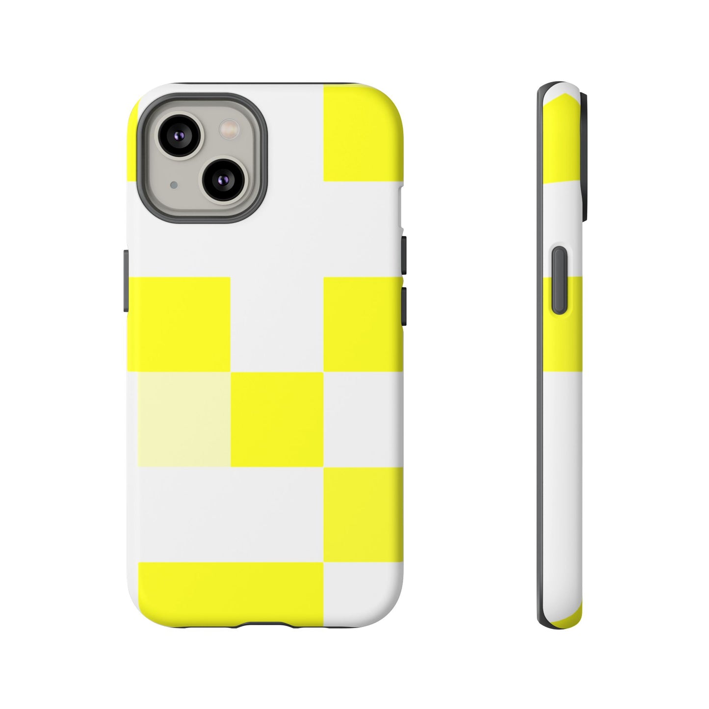 Yellow Pixel Grid - Phone Case