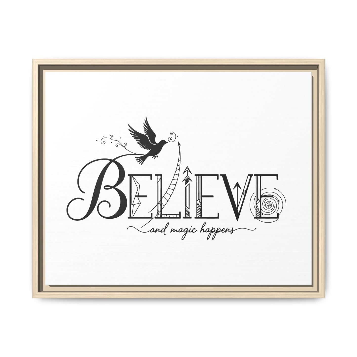 Believe and Magic Happens - Framed Canvas